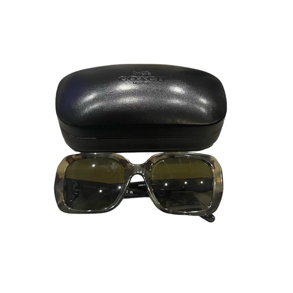 Coach Milky Moss Green Tortoise 53mm square sunglasses HC8329U New with case - Picture 6 of 10